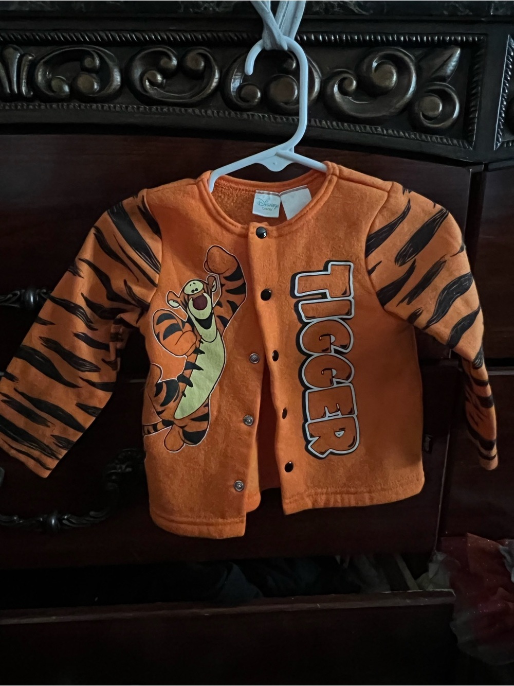 Disney Orange Tigger Baby Jacket with Black Stripes